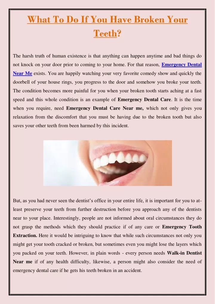 what to do if you have broken your teeth