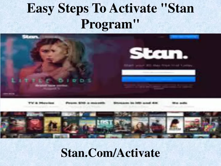 easy steps to activate stan program