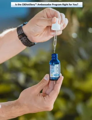 is the cbdistillery ambassador program right
