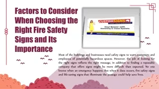 Factors to Consider When Choosing the Right Fire Safety Signs and Its Importance