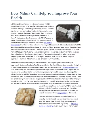 how mdma can help you improve your health