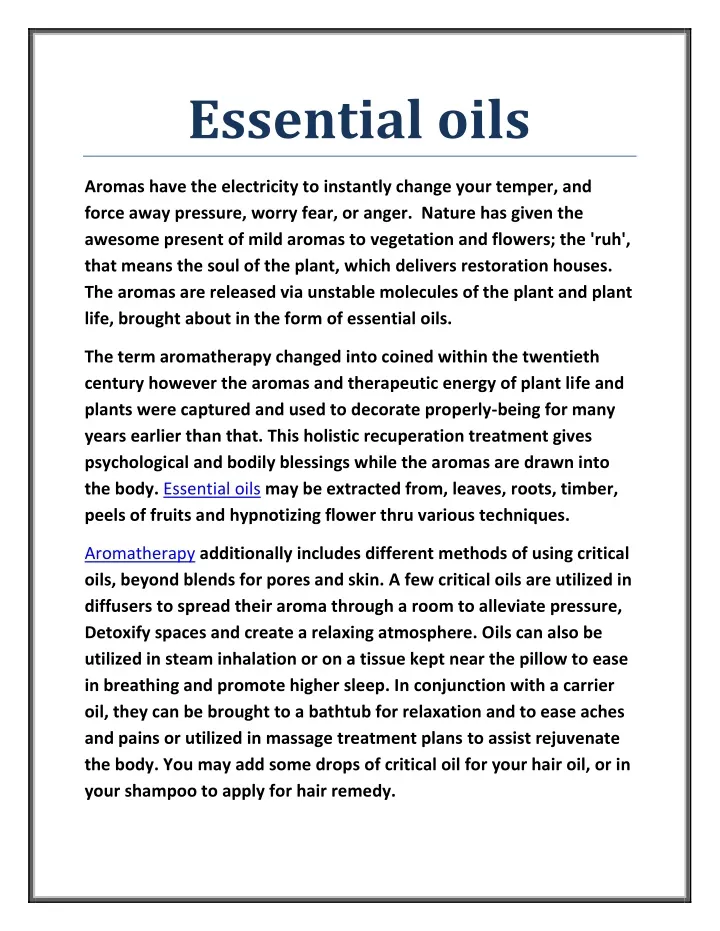 Ppt Essential Oils Powerpoint Presentation Free Download Id10327954 0932