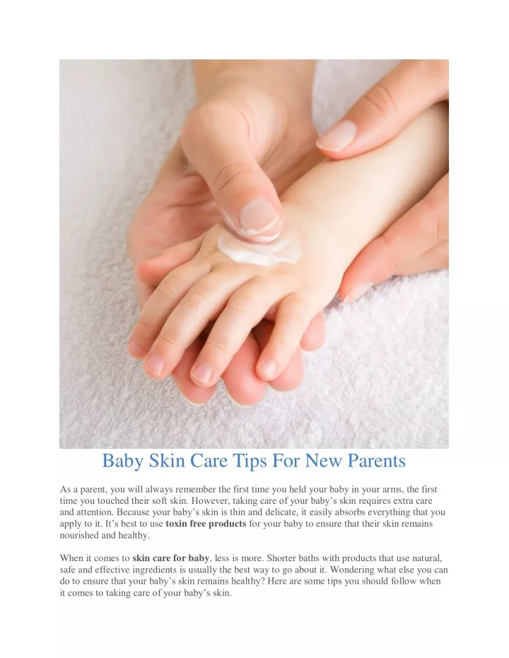 baby skin care tips for new parents