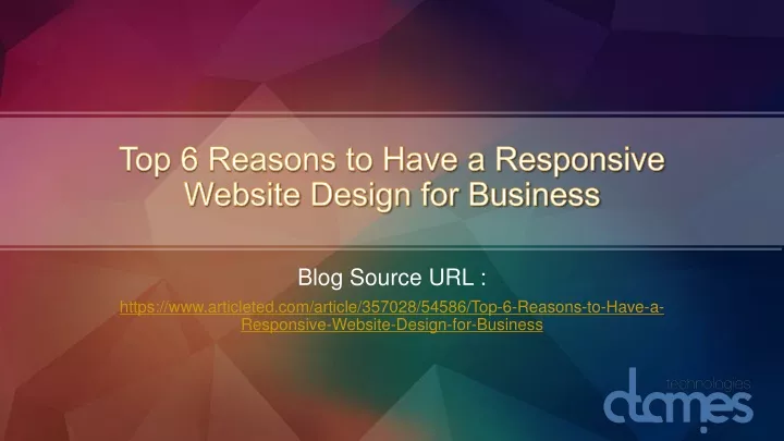 top 6 reasons to have a responsive website design for business