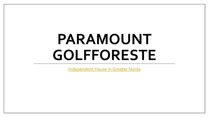 paramount golfforeste