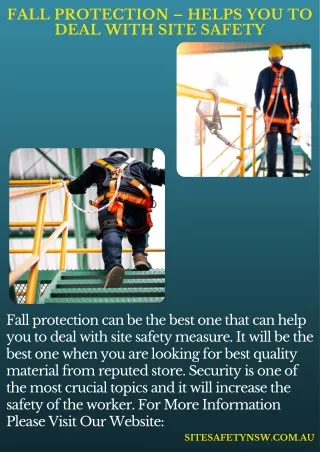 Fall Protection – Helps You To Deal With Site Safety