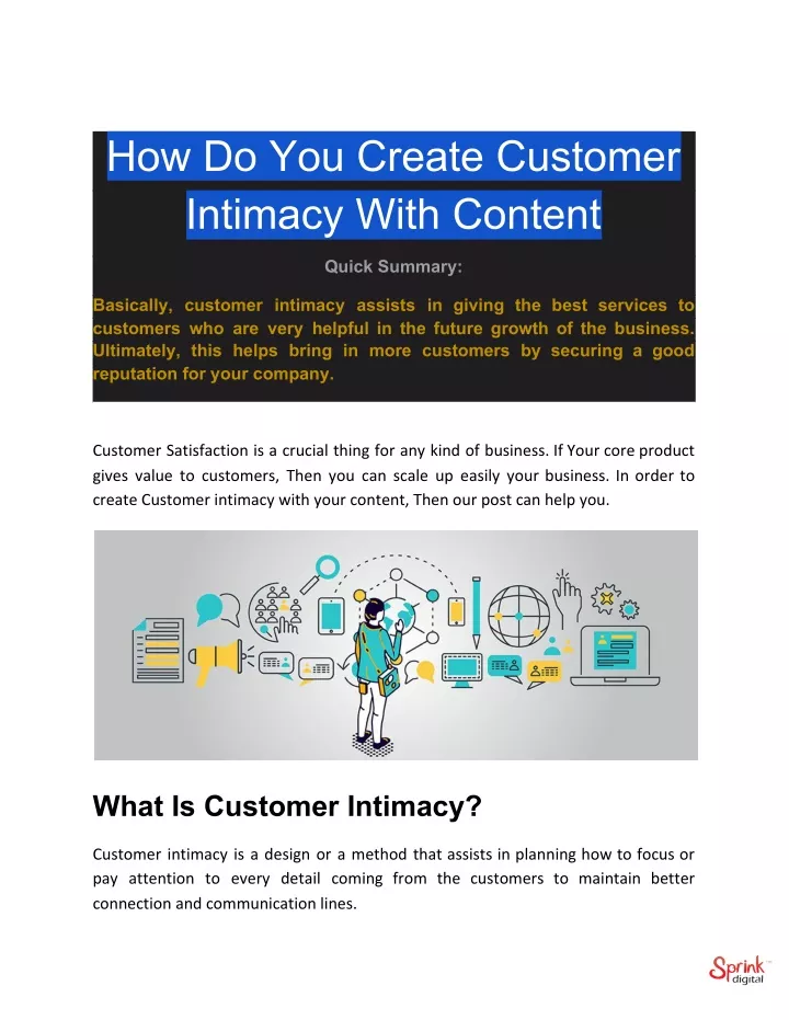 how do you create customer intimacy with content