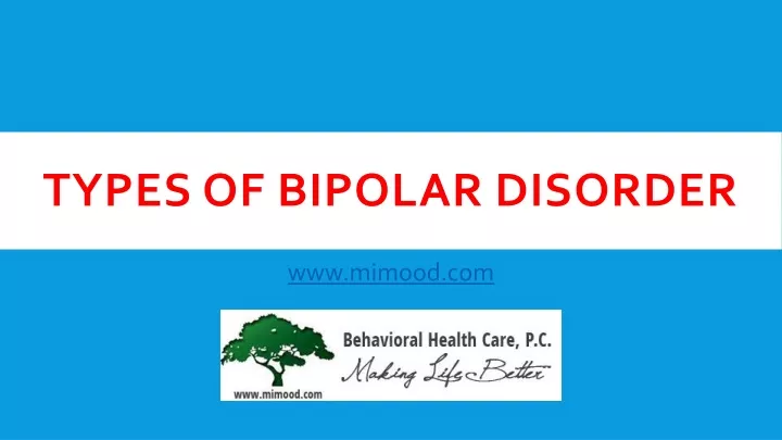 types of bipolar disorder
