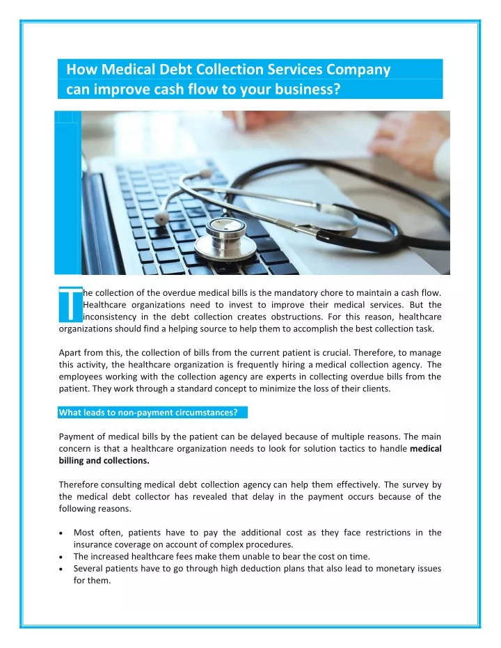 how medical debt collection services company