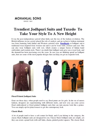 trendiest jodhpuri suits and tuxedo to take your