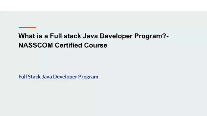 what is a full stack java developer program