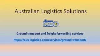 australian logistics solutions