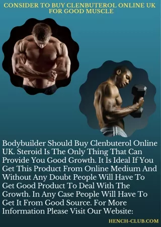 Consider To Buy Clenbuterol Online UK  For Good Muscle