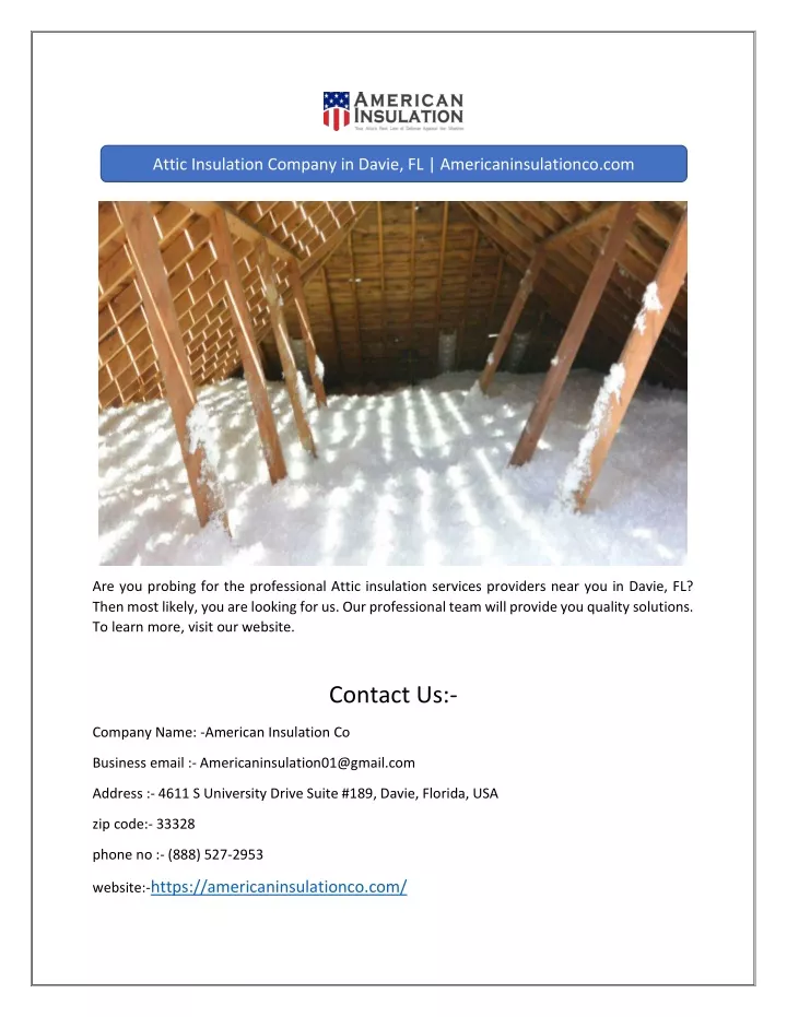 attic insulation company in davie