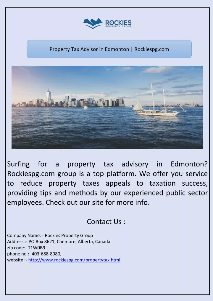 property tax advisor in edmonton rockiespg com