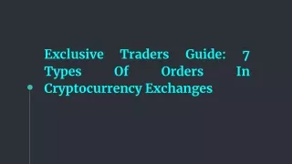 exclusive types cryptocurrency exchanges