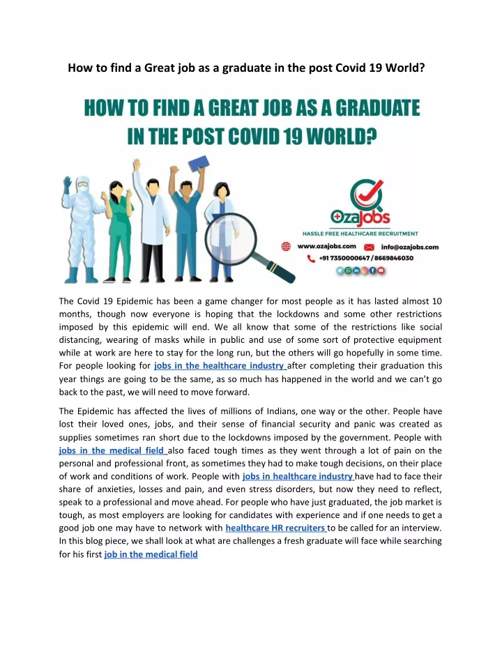how to find a great job as a graduate in the post