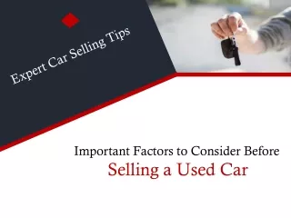 Important Factors to Consider Before Selling a Used Car