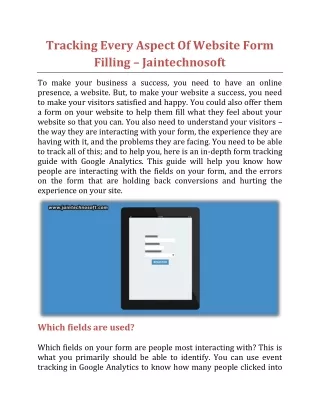 tracking every aspect of website form filling