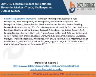 COVID-19 Economic Impact on Healthcare Biometrics Market - Trends, Challenges and Outlook to 2027