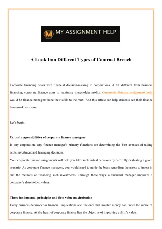 a look into different types of contract breach