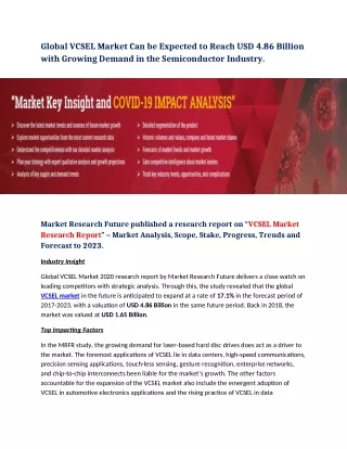 global vcsel market can be expected to reach