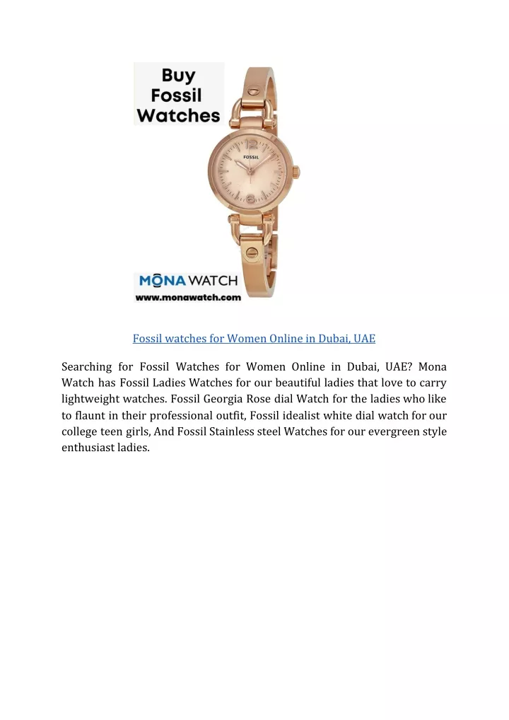 fossil watches for women online in dubai
