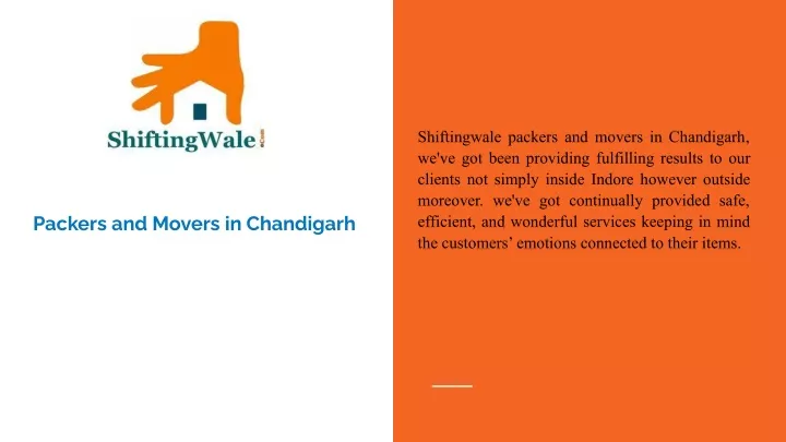 shiftingwale packers and movers in chandigarh