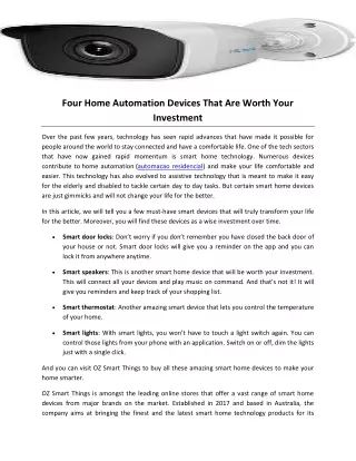 four home automation devices that are worth your