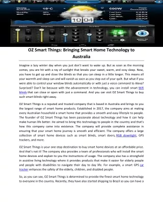 oz smart things bringing smart home technology