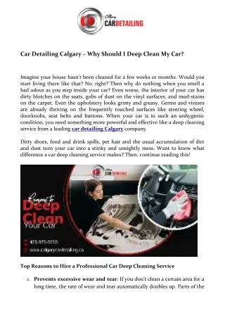 car detailing calgary why should i deep clean