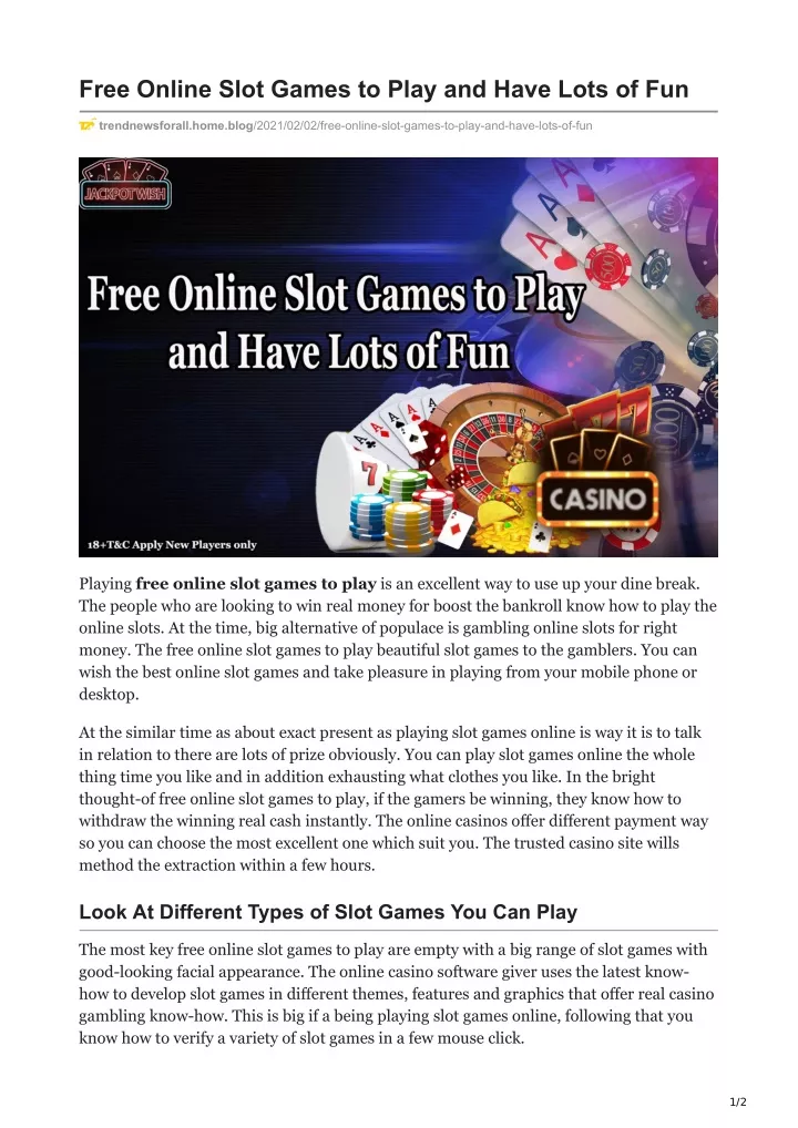 free online slot games to play and have lots