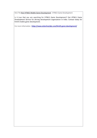 hire the best html5 mobile game development html5