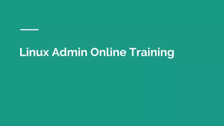 linux admin online training