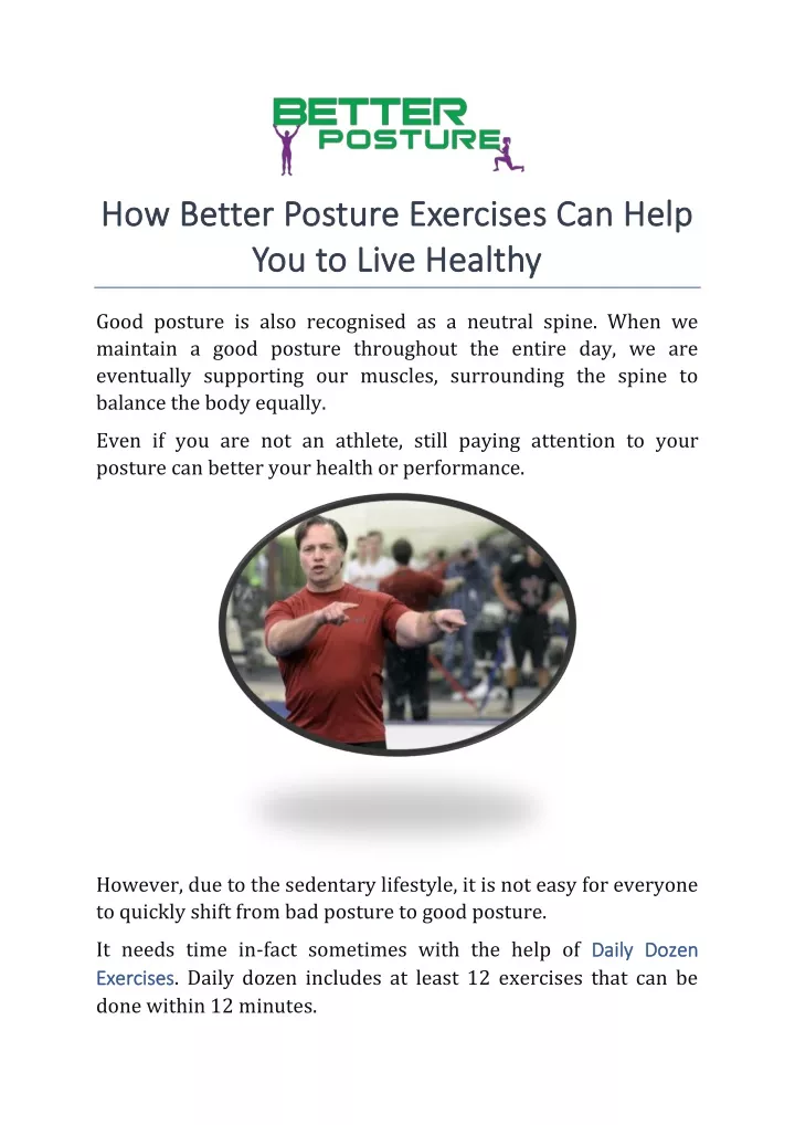 how how better posture exercise better posture