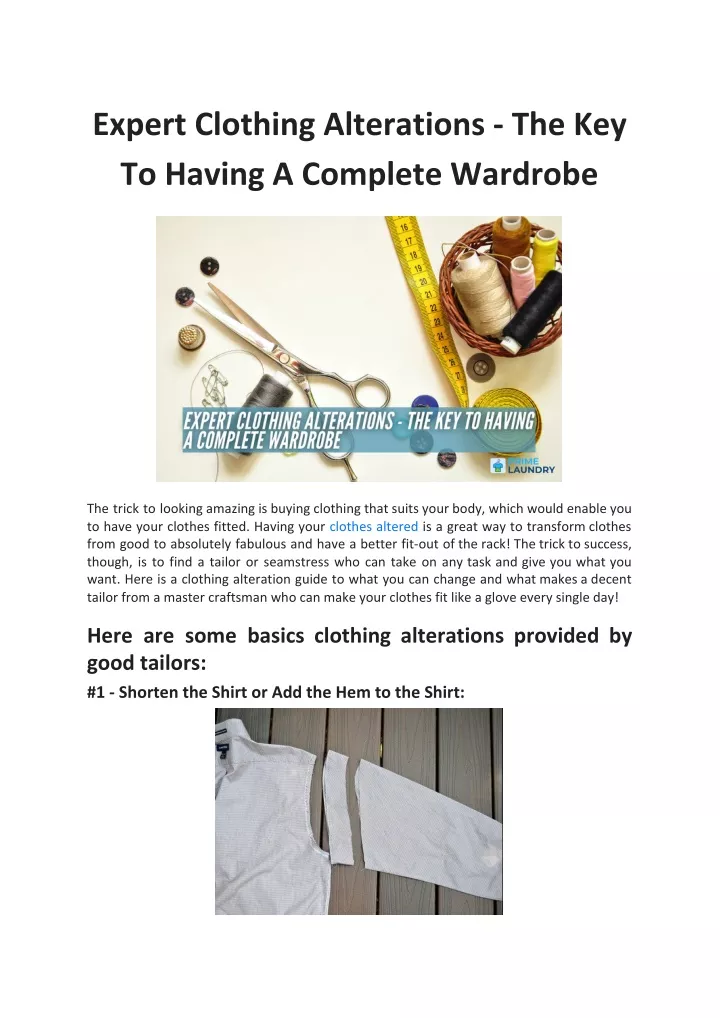 expert clothing alterations the key to having