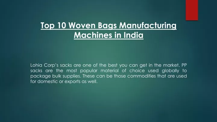 top 10 woven bags manufacturing machines in india