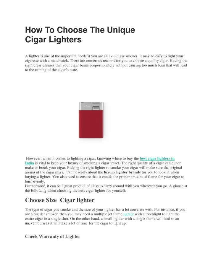 how to choose the unique cigar lighters a lighter