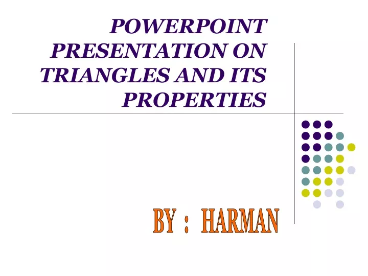powerpoint presentation on triangles and its properties