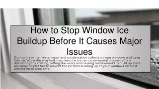 How to Stop Window Ice Buildup Before It Causes Major Issues