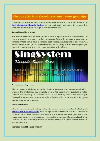choosing the best karaoke systems some great tips