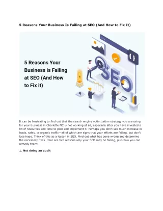 5 reasons your business is failing