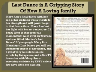 Last Dance is A Gripping Story Of How A Loving family