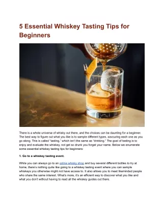 5 Essential Whiskey Tasting Tips for Beginners