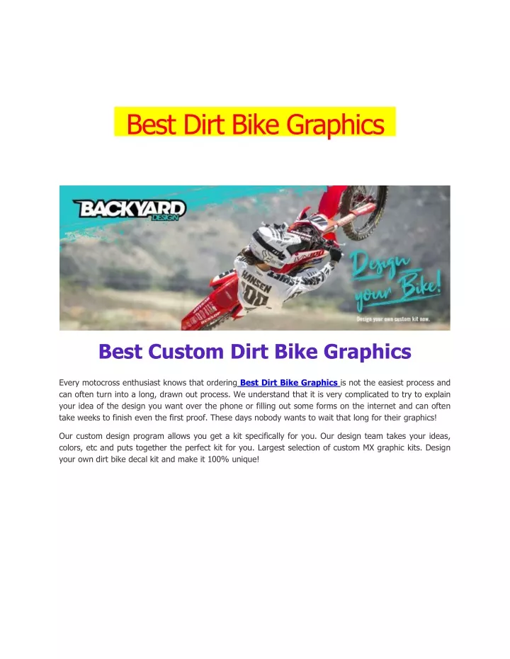 best dirt bike graphics
