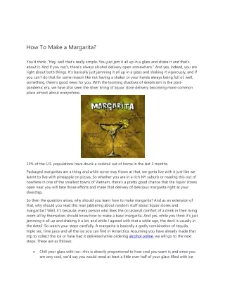 how to make a margarita