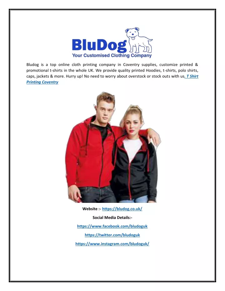 bludog is a top online cloth printing company