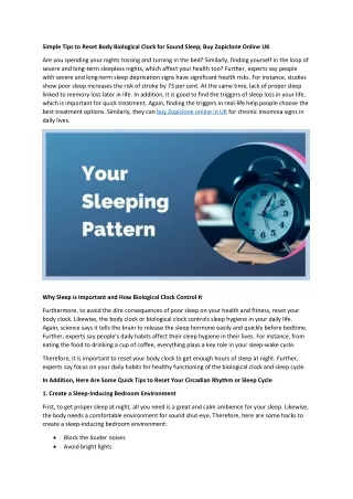 simple tips to reset body biological clock