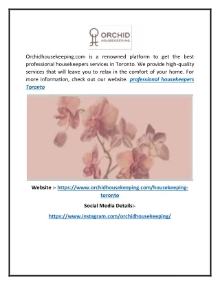 orchidhousekeeping com is a renowned platform