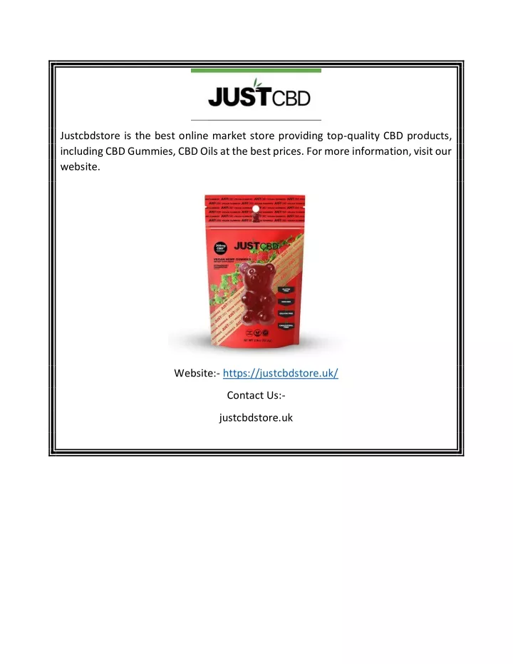 justcbdstore is the best online market store